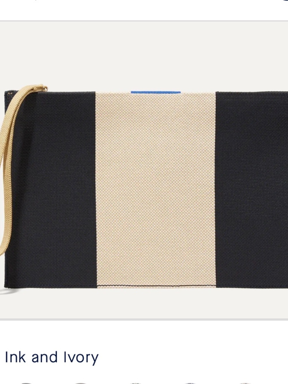 NWT Rothy’s Ink  and Ivory Striped Canvas Wristlet with  Strap! ⭐️ BRAND NEW!